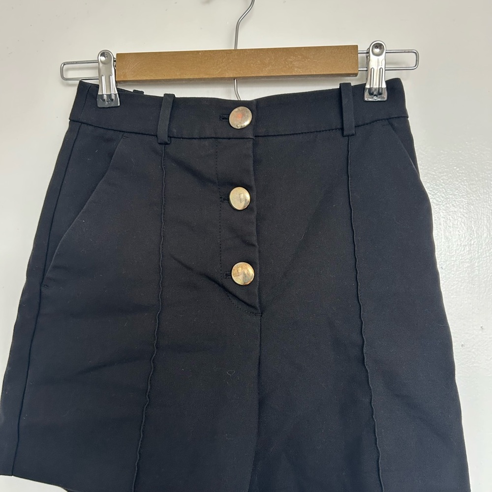 Zara Black Shorts with Button Detail